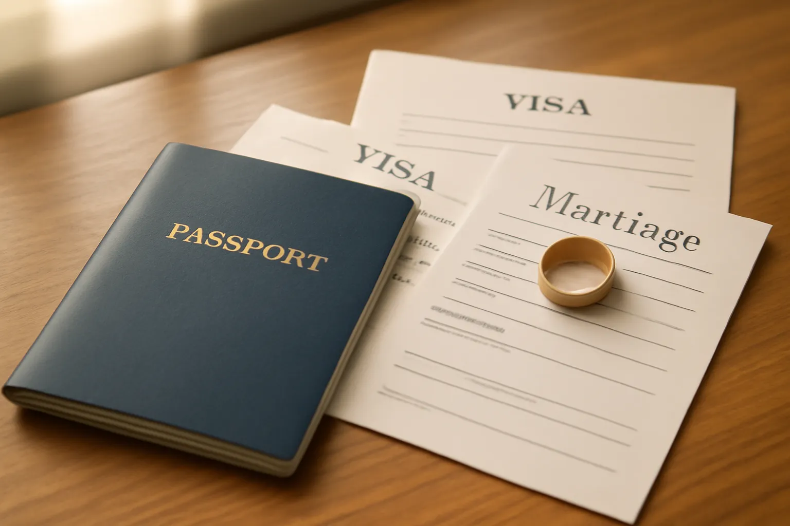 Documents administratifs et passeport pour demarches de visa conjoint